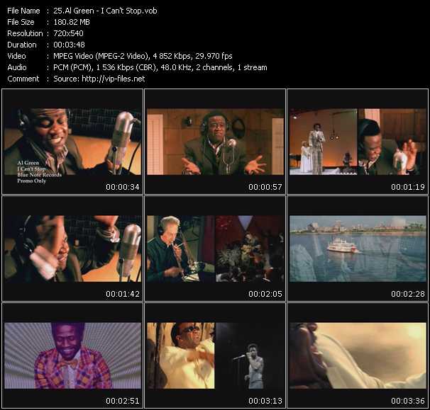Al Green video ”I Can't Stop” from dvd ”Promo Only Urban Video February 2004” 