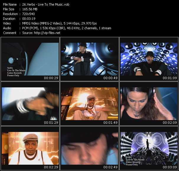 Verbs video ”Live To The Music” from dvd ”Promo Only Urban Video February 2004” 