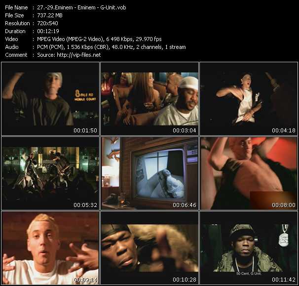 Eminem - Eminem - G-Unit video ”Lose Yourself - My Name Is - Poppin' Them Thangs” from dvd ”Promo Only Urban Video February 2004” 