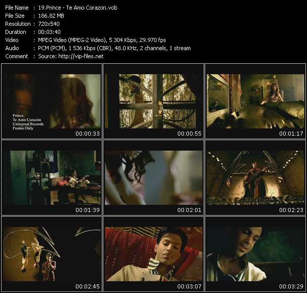 Prince video ”Te Amo Corazon” from dvd ”Promo Only Urban Video February 2006” 