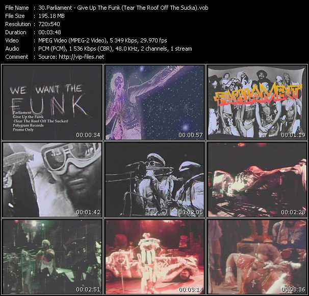 Parliament video ”Give Up The Funk (Tear The Roof Off The Sucker)” from dvd ”Promo Only Urban Video February 2006” 