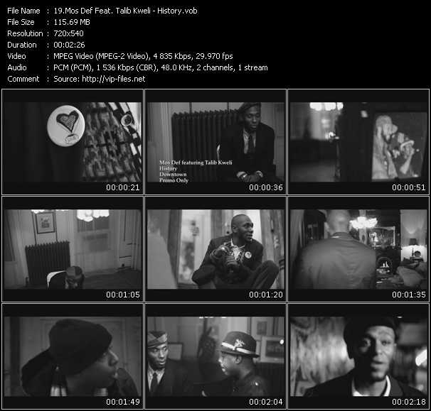 Mos Def Feat. Talib Kweli video ”History” from dvd ”Promo Only Urban Video February 2010” 