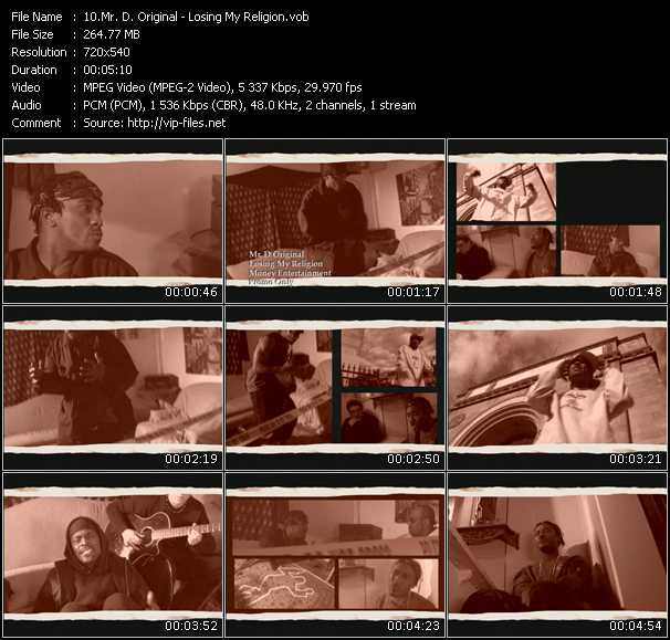 Mr. D. Original video ”Losing My Religion” from dvd ”Promo Only Urban Video June 2003” 
