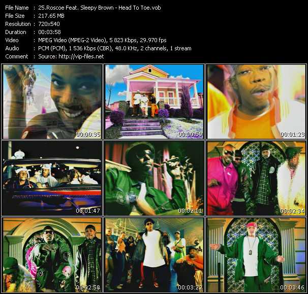 Roscoe Feat. Sleepy Brown video ”Head To Toe” from dvd ”Promo Only Urban Video June 2003” 