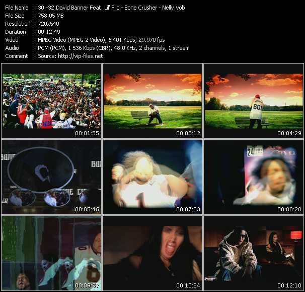 David Banner Feat. Lil' Flip - Bone Crusher - Nelly video ”Get Down (Like A Pimp) - Never Scared - Pimp Juice” from dvd ”Promo Only Urban Video June 2003” 