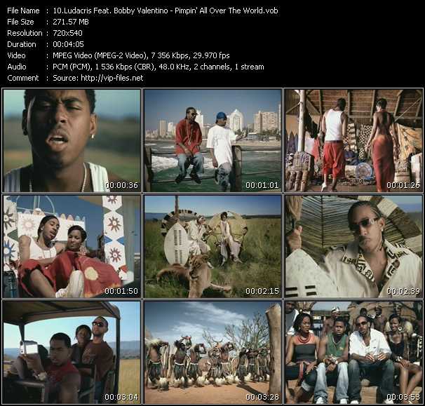 Ludacris Feat. Bobby Valentino video ”Pimpin' All Over The World” from dvd ”Promo Only Urban Video July 2005” 
