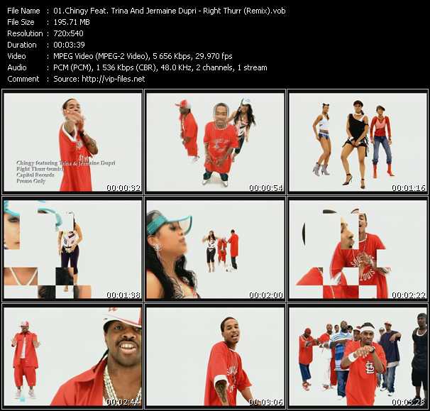 Chingy Feat. Trina And Jermaine Dupri video ”Right Thurr (Remix)” from dvd ”Promo Only Urban Video September 2003” 