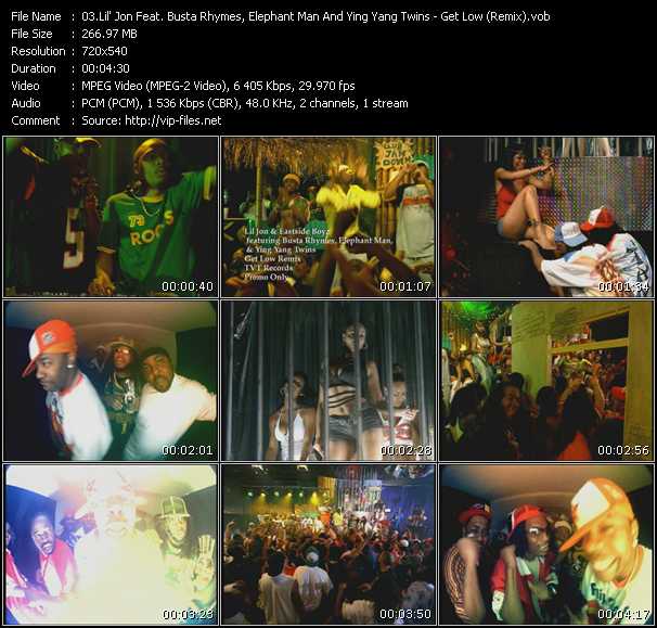 Lil' Jon Feat. Busta Rhymes, Elephant Man And Ying Yang Twins video ”Get Low (Remix)” from dvd ”Promo Only Urban Video November 2003” 