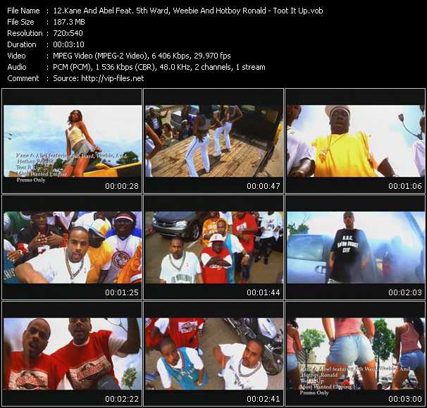 Kane And Abel Feat. 5th Ward, Weebie And Hotboy Ronald video ”Toot It Up” from dvd ”Promo Only Urban Video November 2003” 