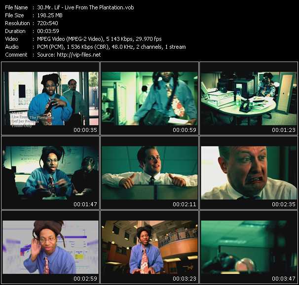 Mr. Lif video ”Live From The Plantation” from dvd ”Promo Only Urban Video November 2003” 