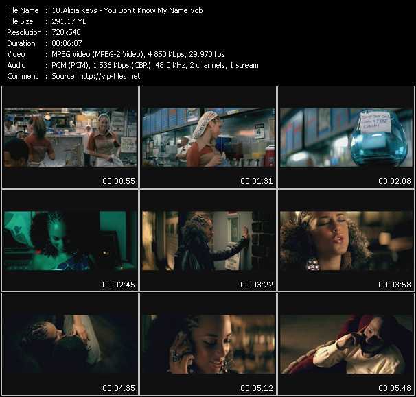 Alicia Keys video ”You Don't Know My Name” from dvd ”Promo Only Urban Video December 2003” 