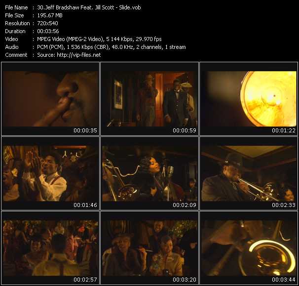 Jeff Bradshaw Feat. Jill Scott video ”Slide” from dvd ”Promo Only Urban Video December 2003” 