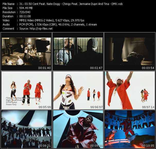 50 Cent Feat. Nate Dogg - Chingy Feat. Jermaine Dupri And Tina - DMX video ”21 Question - Right Thurr(Remix) - What's My Name” from dvd ”Promo Only Urban Video December 2003” 