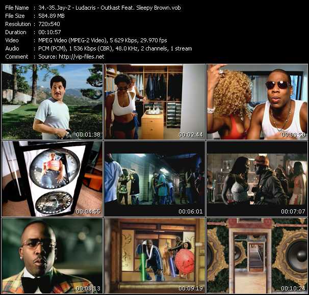 Jay-Z - Ludacris - Outkast Feat. Sleepy Brown video ”I Just Wanna Love U(Give It 2 Me) - Stand Up - The Way Your Move” from dvd ”Promo Only Urban Video December 2003” 