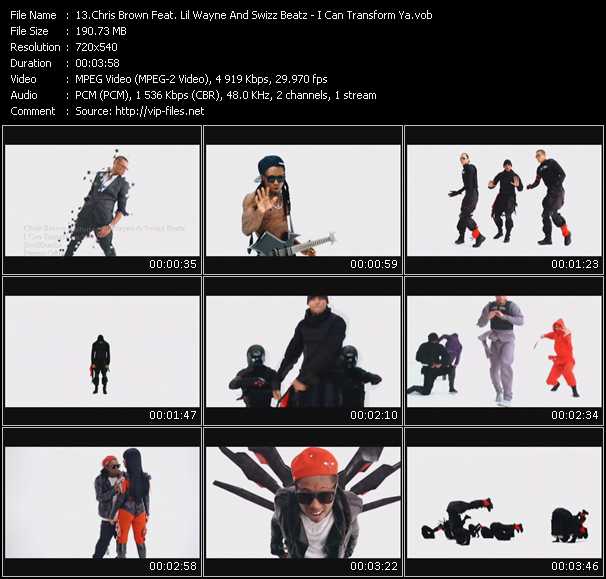 Chris Brown Feat. Lil Wayne And Swizz Beatz video ”I Can Transform Ya” from dvd ”Promo Only Urban Video December 2009” 