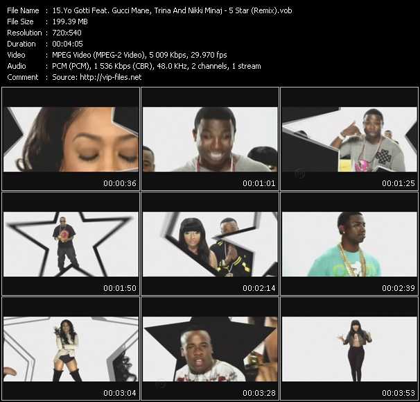 Yo Gotti Feat. Gucci Mane, Trina And Nikki Minaj video ”5 Star (Remix)” from dvd ”Promo Only Urban Video December 2009” 