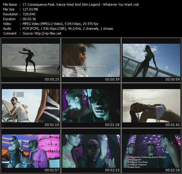 Consequence Feat. Kanye West And John Legend video ”Whatever You Want” from dvd ”Promo Only Urban Video December 2009” 