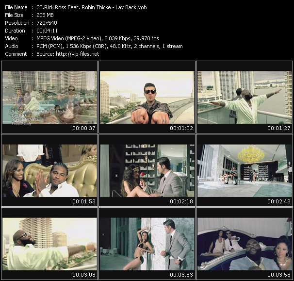Rick Ross Feat. Robin Thicke video ”Lay Back” from dvd ”Promo Only Urban Video December 2009” 