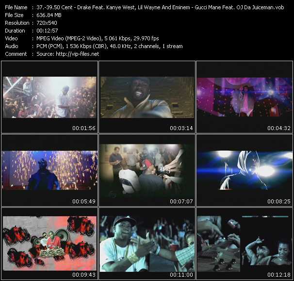 50 Cent - Drake Feat. Kanye West, Lil Wayne And Eminem - Gucci Mane Feat. OJ Da Juiceman And Plies video ”Ok, You're Right - Forever - Wasted” from dvd ”Promo Only Urban Video December 2009” 