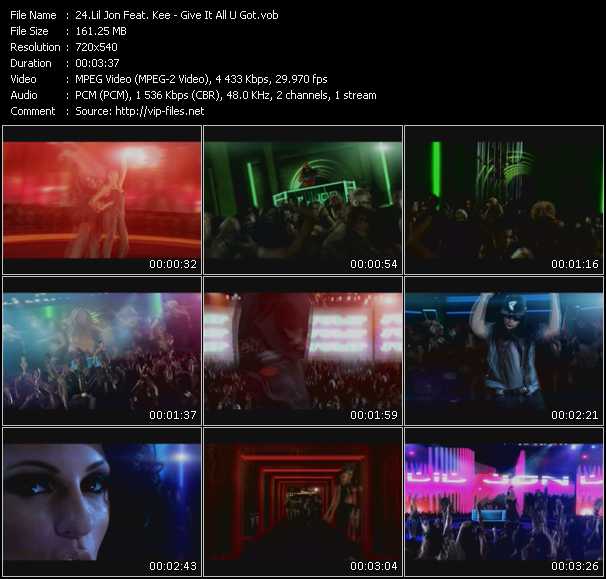 Lil Jon Feat. Kee video ”Give It All U Got” from dvd ”Screenplay VJ-Pro Hits Vision January 2010” 