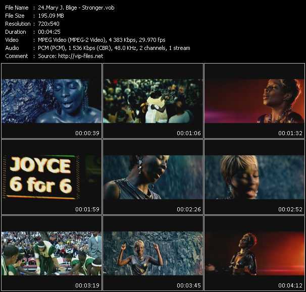Mary J. Blige video ”Stronger” from dvd ”Screenplay VJ-Pro Hits Vision November 2009” 