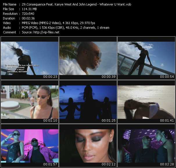 Consequence Feat. Kanye West And John Legend video ”Whatever U Want” from dvd ”Screenplay VJ-Pro Hits Vision November 2009” 