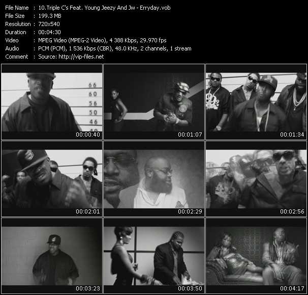 Triple C's Feat. Young Jeezy And Jw video ”Erryday” from dvd ”Screenplay VJ-Pro Urban Vision February 2010” 