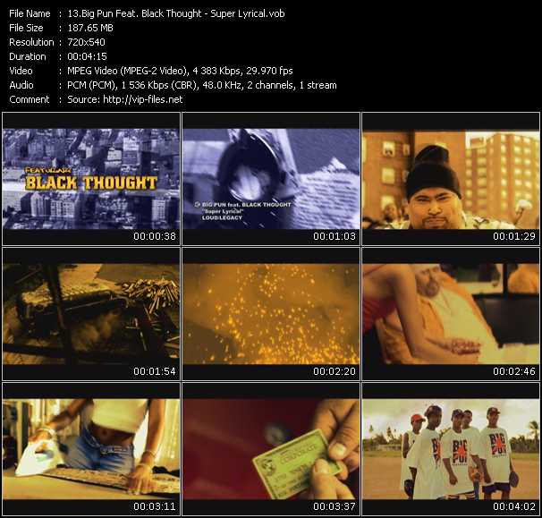 Big Pun Feat. Black Thought video ”Super Lyrical” from dvd ”Screenplay VJ-Pro Urban Vision November 2009” 