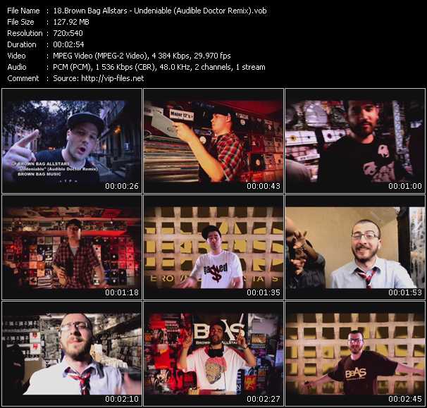 Brown Bag Allstars video ”Undeniable (Audible Doctor Remix)” from dvd ”Screenplay VJ-Pro Urban Vision November 2009” 