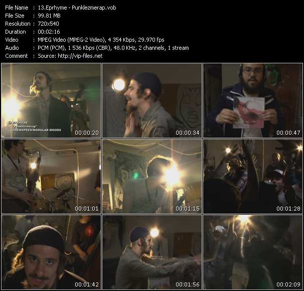 Eprhyme video ”Punklezmerap” from dvd ”Screenplay VJ-Pro Urban Vision December 2009” 