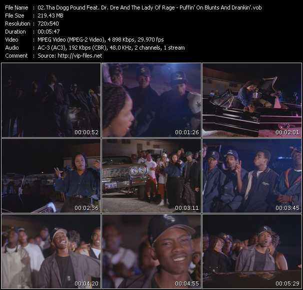 Tha Dogg Pound Feat. Dr. Dre And The Lady Of Rage video ”Puffin' On Blunts And Drankin'” from dvd ”The Ultimate Death Row Collection” 