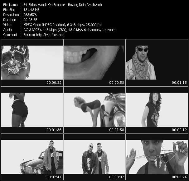 Sido's Hands On Scooter video ”Beweg Dein Arsch” from dvd ”Best Die Hits Des Jahres Of 2009” 