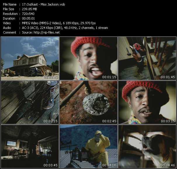 Outkast video ”Miss Jackson” from dvd ”Hound Dog Issue 1” 