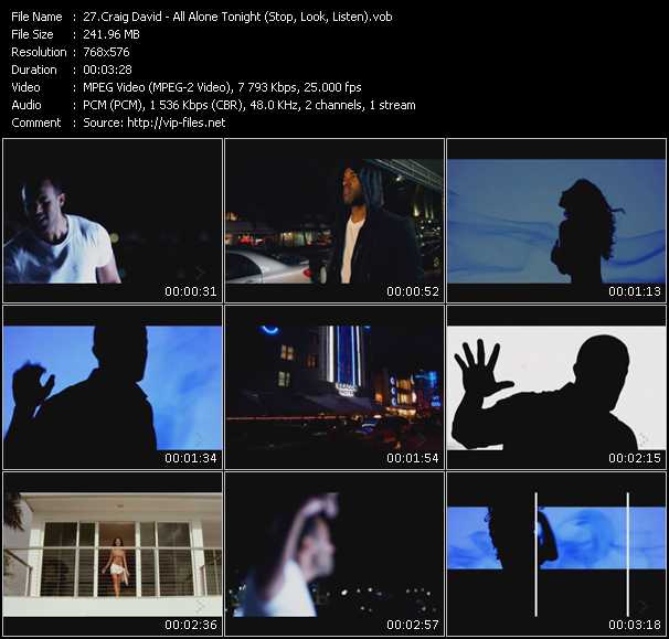 Craig David video ”All Alone Tonight (Stop, Look, Listen)” from dvd ”Urban May 2010” 