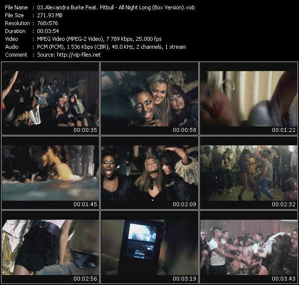 Alexandra Burke Feat. Pitbull video ”All Night Long (Box Version)” from dvd ”MixMash Urban June 2010” 