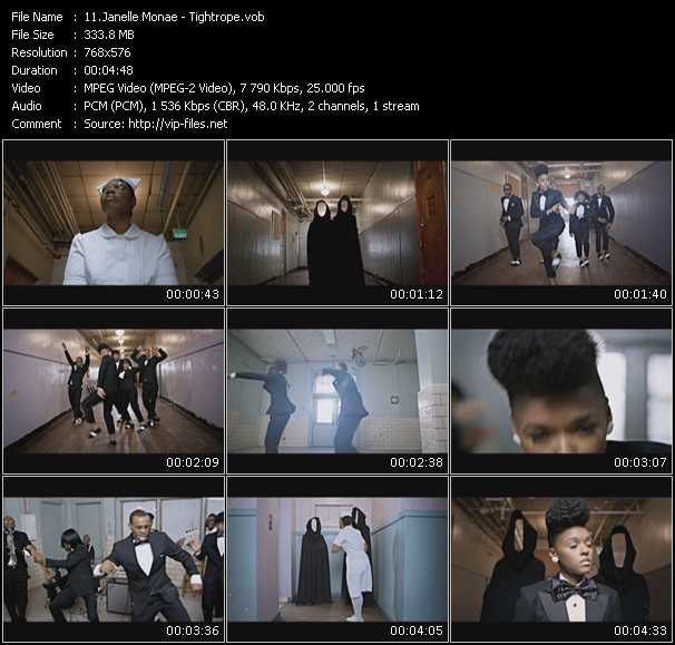 Janelle Monae video ”Tightrope” from dvd ”MixMash Urban July 2010” 