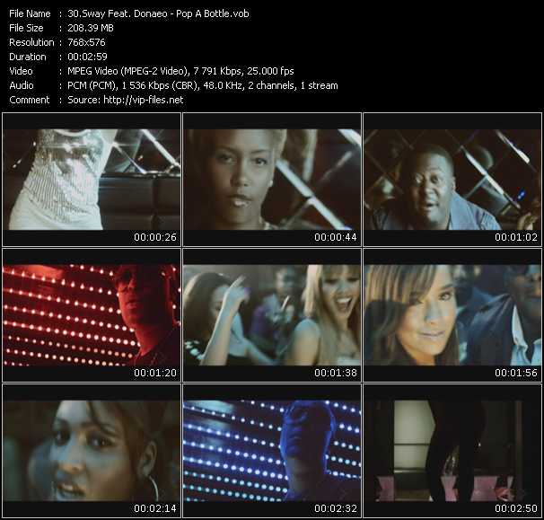 Sway Feat. Donaeo video ”Pop A Bottle” from dvd ”MixMash Urban July 2010” 