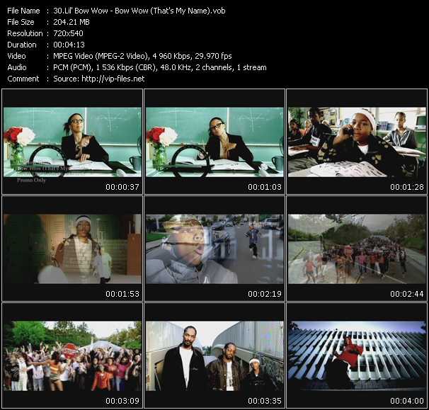 Lil' Bow Wow video ”Bow Wow (That's My Name)” from dvd ”Promo Only Canada Hot Video Classics. Best Of 2000 Vol.2” 