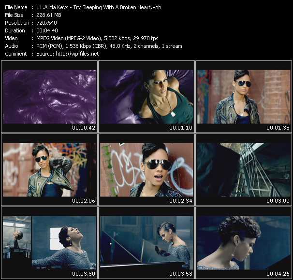 Alicia Keys video ”Try Sleeping With A Broken Heart” from dvd ”Promo Only Express Video March 2010 Week 5” 