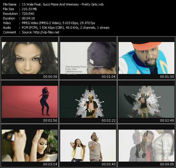 Wale Feat. Gucci Mane And Weensey video ”Pretty Girls” from dvd ”Promo Only Express Video March 2010 Week 5” 