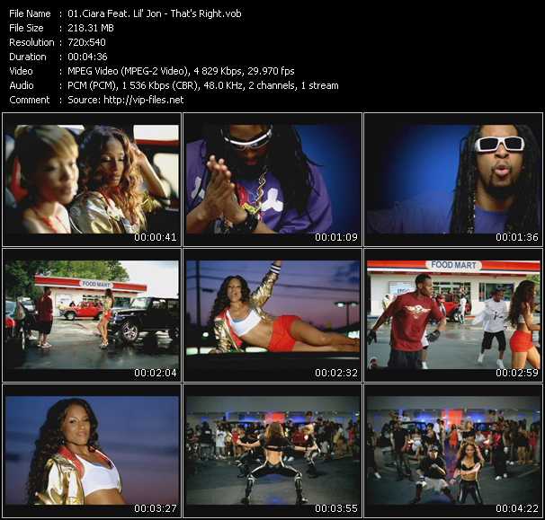 Ciara Feat. Lil' Jon video ”That's Right” from dvd ”Promo Only Express Video April 2008 Week 1” 