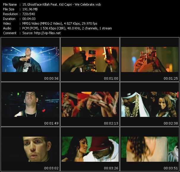 Ghostface Killah Feat. Kid Capri video ”We Celebrate” from dvd ”Promo Only Express Video April 2008 Week 1” 