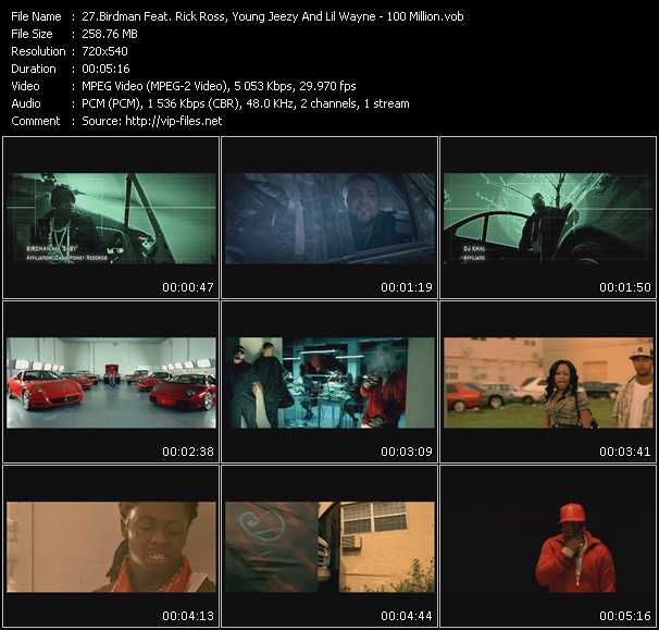 Birdman Feat. Rick Ross, Young Jeezy And Lil Wayne video ”100 Million” from dvd ”Promo Only Hot Video March 2008” 