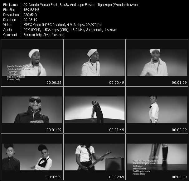 Janelle Monae Feat. B.o.B. And Lupe Fiasco video ”Tightrope (Wondamix)” from dvd ”Promo Only Hot Video September 2010” 