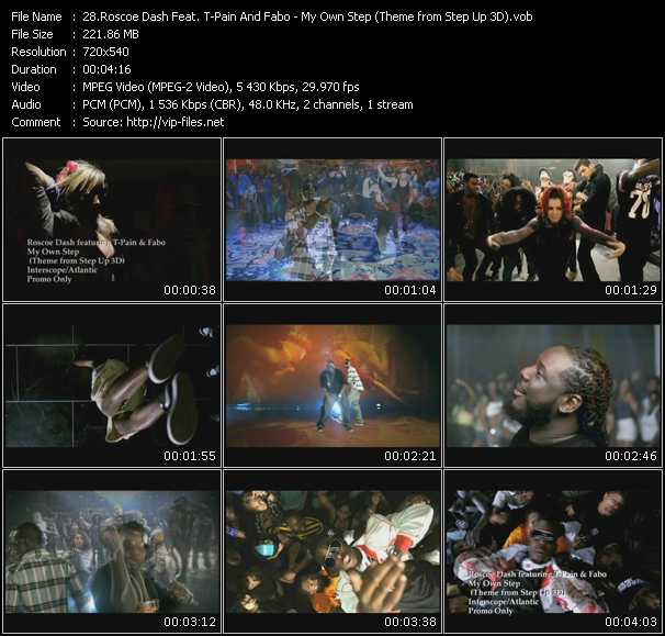 Roscoe Dash Feat. T-Pain And Fabo video ”My Own Step (Theme from Step Up 3D)” from dvd ”Promo Only Hot Video October 2010” 