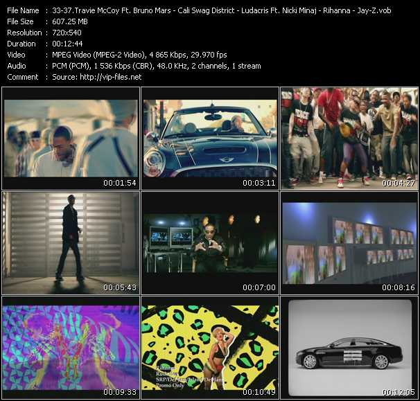 Travie McCoy Feat. Bruno Mars - Cali Swag District - Ludacris Feat. Nicki Minaj - Rihanna - Jay-Z And Swizz Beatz video ”Billionaire - Teach Me How To Dougie - My Chick Bad - Rude Boy - On To The Next One” from dvd ”Urban Video September” 