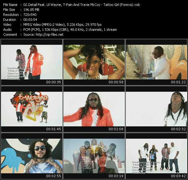 Detail Feat. Lil Wayne, T-Pain And Travie McCoy video ”Tattoo Girl (Foreva)” from dvd ”Promo Only Urban Video October 2010” 