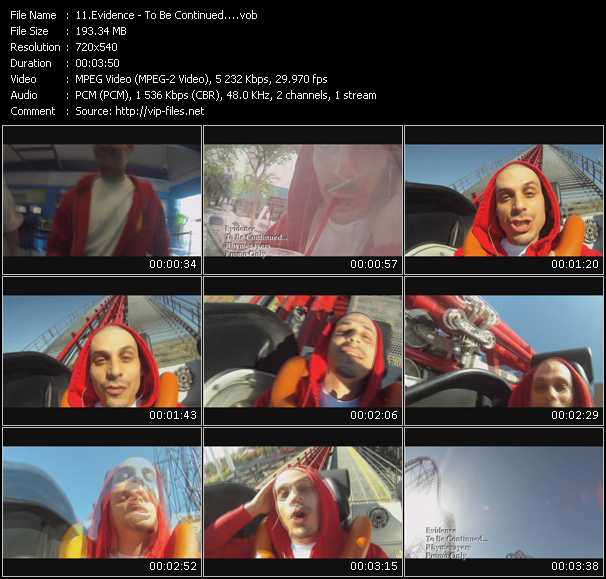 Evidence video ”To Be Continued...” from dvd ”Promo Only Urban Video October 2010” 