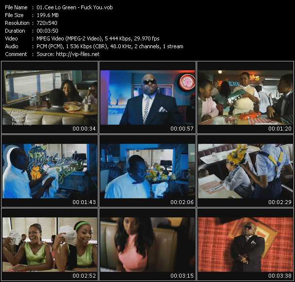 Cee Lo Green video ”Fuck You” from dvd ”Promo Only Urban Video November 2010” 