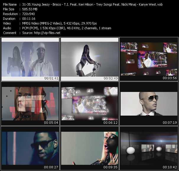 Young Jeezy Feat. Yo Gotti - Brisco Feat. Lil' Wayne - T.I. Feat. Keri Hilson - Trey Songz Feat. Nicki Minaj - Kanye West video ”All White Everything - On The Wall - Got Your Back - Bottoms Up - Power” from dvd ”Promo Only Urban Video November 2010” 